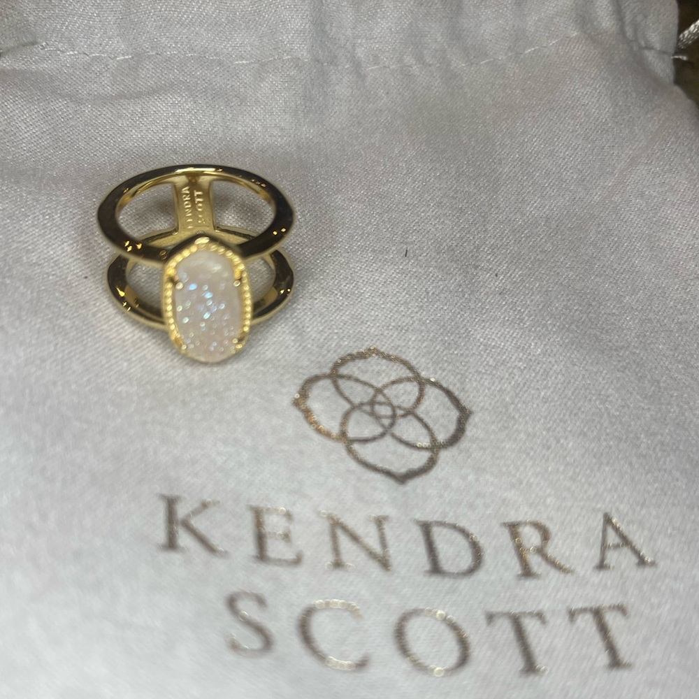 Kendra Scott Elyse Gold Ring Iridescent Drusy